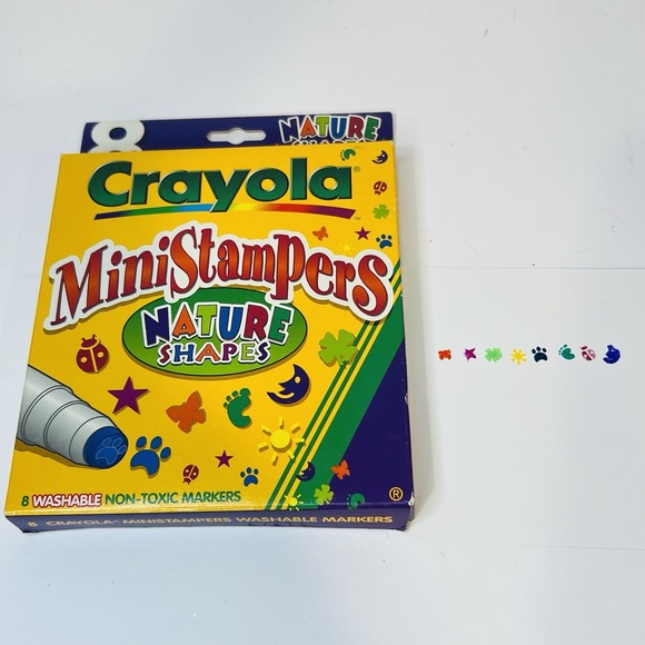 VTG Crayola Mini Stampers Ministampers Nature Shapes Markers Used 1997 Sun Moon - Picture 1 of 2